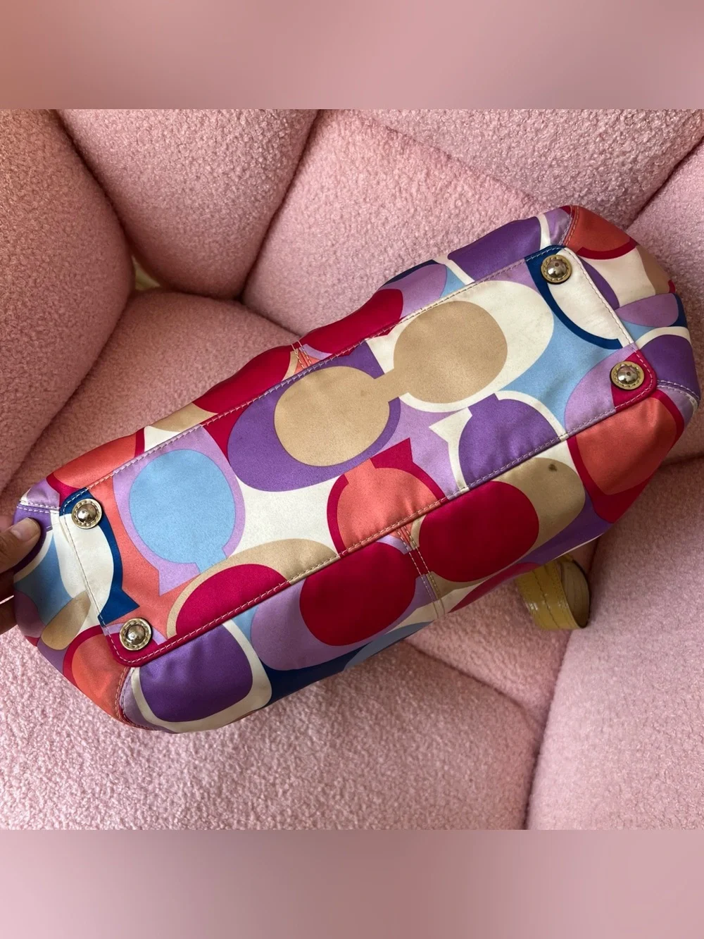 Coach Soho Pleated Sateen Multicolor Print Tote